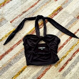 I.AM.GIA. Black Cropped Fitted Top XS